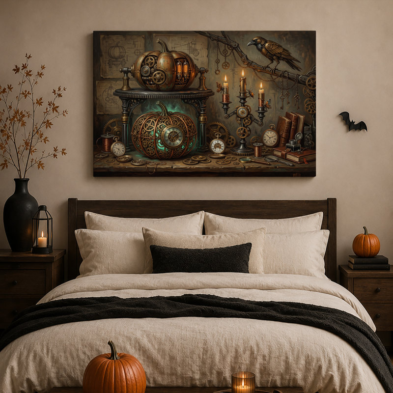 Art mural sur toile d'Halloween Steampunk, H 20 po x l 30 po