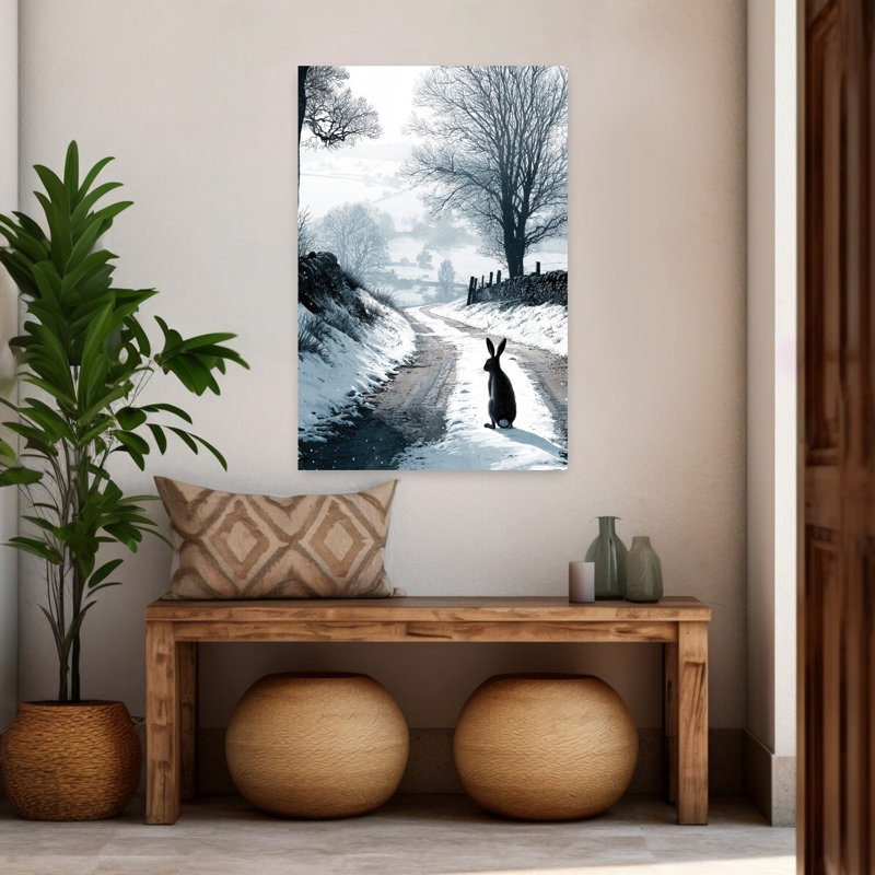 Hare on Snowy Road, H 48 po x l 32 po