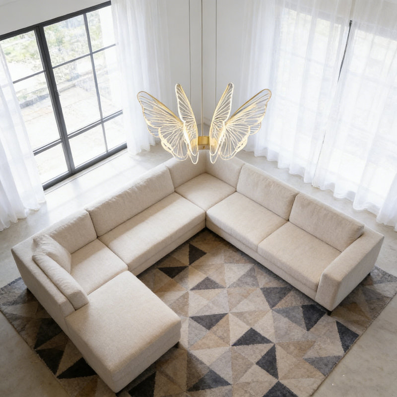 Lustre papillon moderne avec lumière DEL