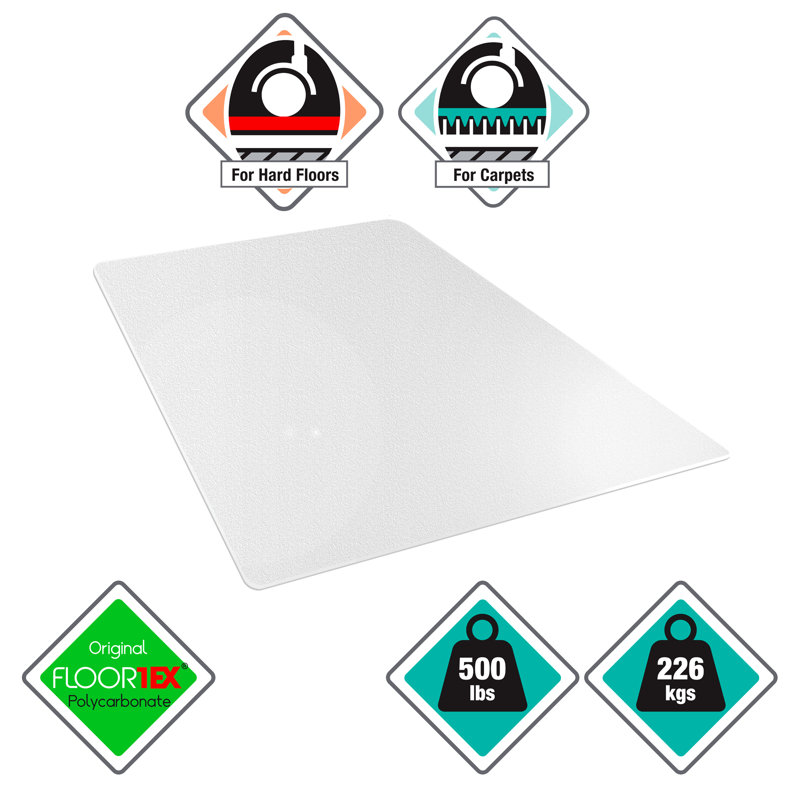 Tapis de chaise très épais Megamat® pour planchers durs et tapis - 46 po x 53 po, 46 po x 53 po