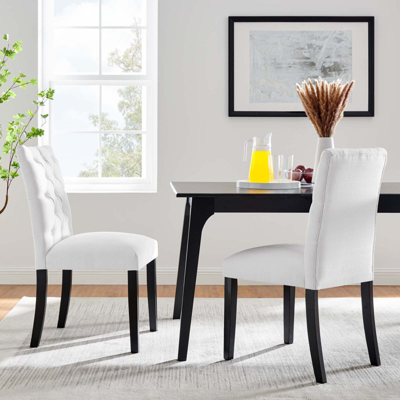 Ensemble de 2 chaises en vinyle Duchess par Modway, Blanc