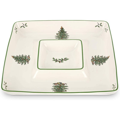 Plateau à croustilles et en forme de sapin de Noël Spode - Holiday Design & Porcelain