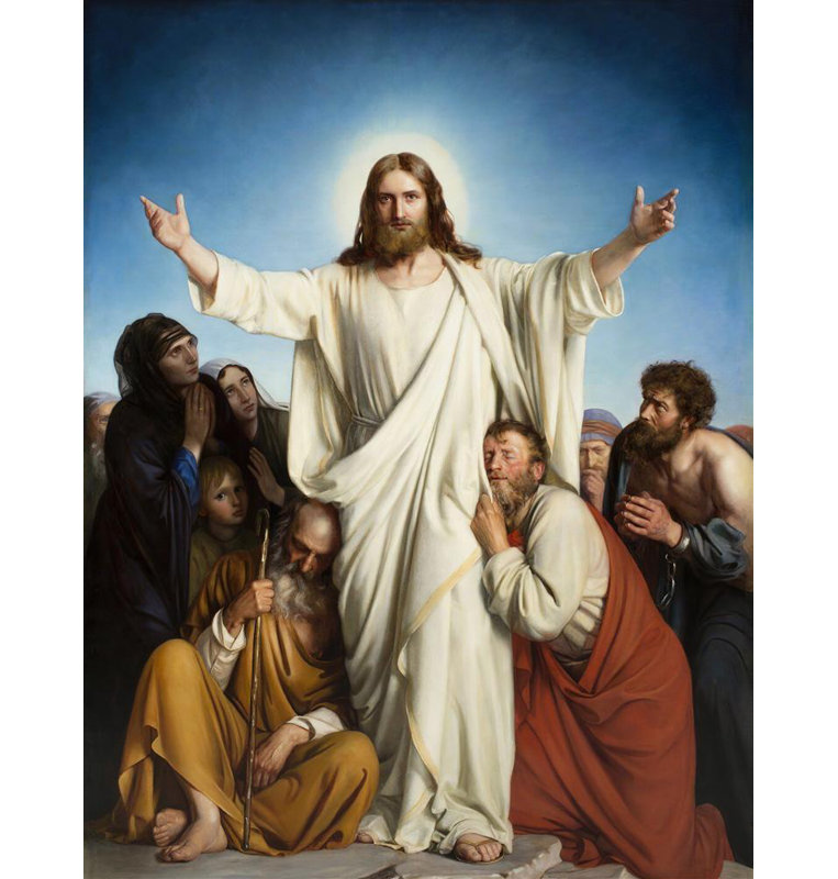 "Christ l'édredon" par Carl Bloch - Art mural sur toile tendue avec châssis, H 24 po x l 17 po