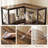 L-Shaped Bookshelf, 5-Tier Corner Bookcase, Freestanding Storage Shelf with Metal Frame for Living Room, Home Study, Rustic Brown