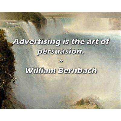 Artsy Quote "Advertising is the art of persuasion." By William Bernbach Gallery Wrapped Canvas