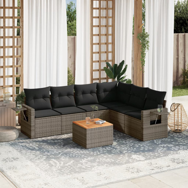 Ensemble de canapé de jardin Vidaxl gris