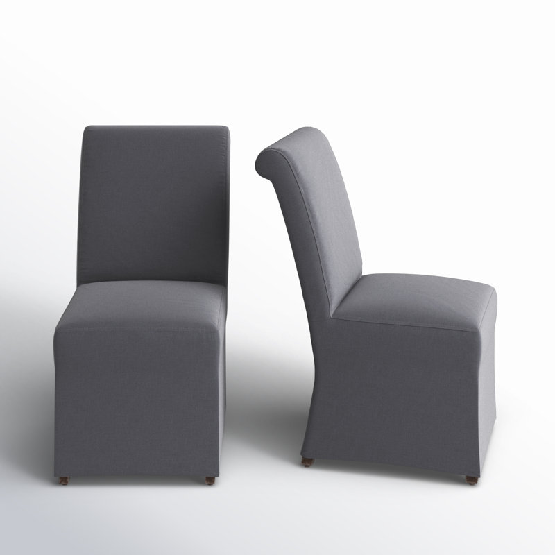 Sela 19.5'' H Cotton Upholstered Parsons Chair, Platinum Gray