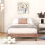 Base de lit plateforme flottante de conception moderne de couleur noyer-326107858-326107859