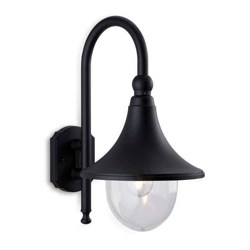 Station Matte Black 42cm H Outdoor Barn Light