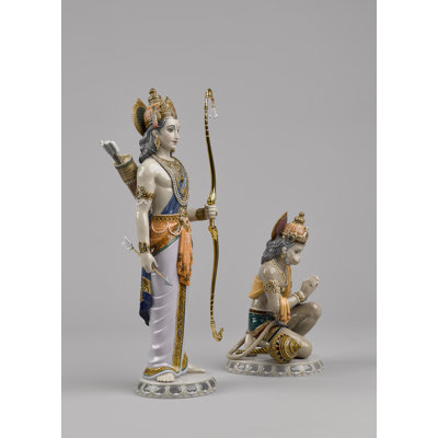 2 Piece Lakshman and Hanuman Figurine Set
