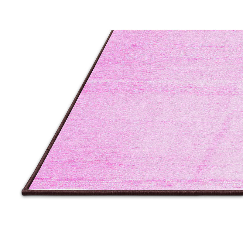 Tapis rose fait à la machine, Rectangle 2 pi x 4 pi