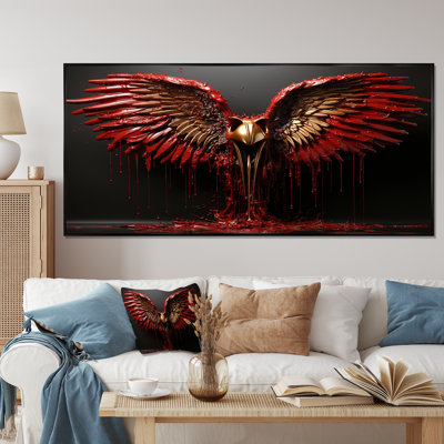 Ailes d'ange royal rouge et doré II - fantaisie, art mural