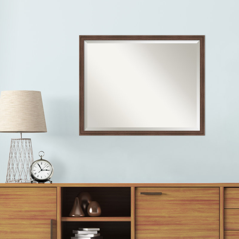 Miroir mural Florence, 23,75 po x 29,75 po, Rectangle, Brun moyen