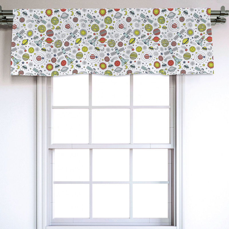 Ambesonne Sateen Ruffled 54'' W Window Valance in