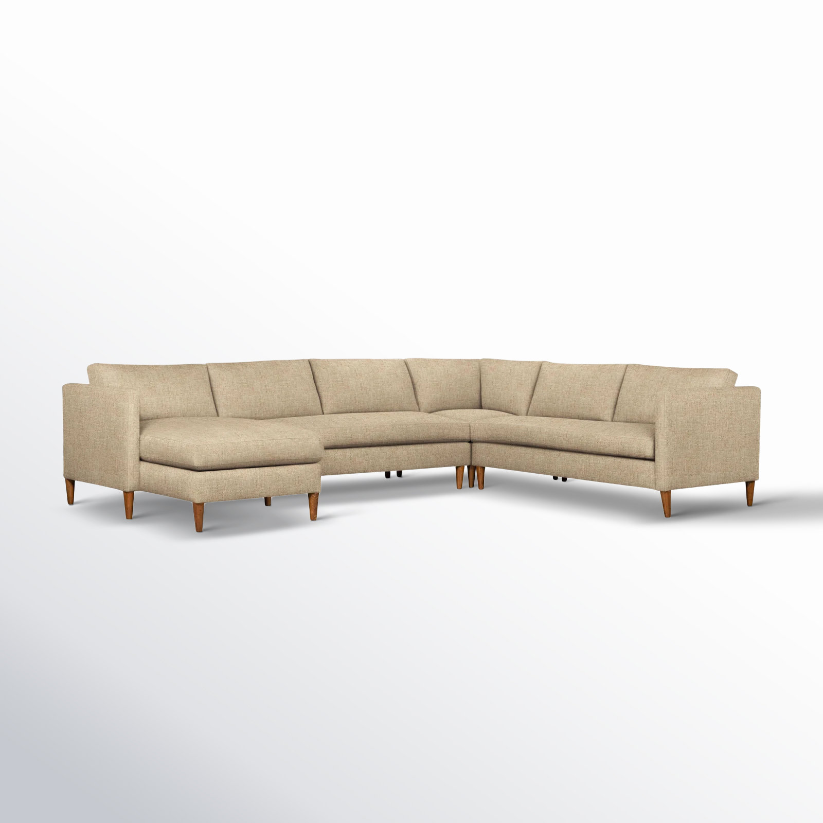 Clifford Chaise Sectional, Turbo Wheat Basketweave, Left Hand Facing