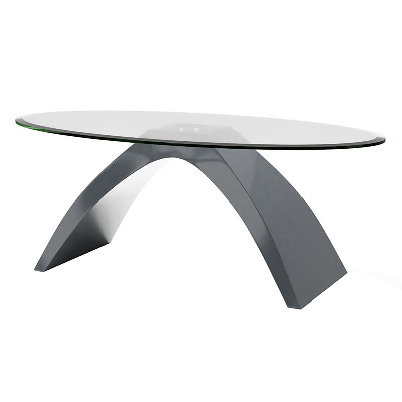 Hilry Glass Top Single Coffee Table, Gray
