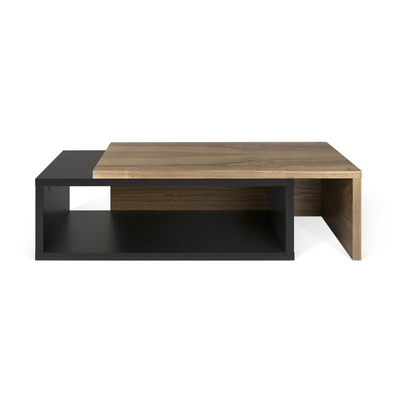 Alnwick Solid Coffee Table, Walnut/Pure Black