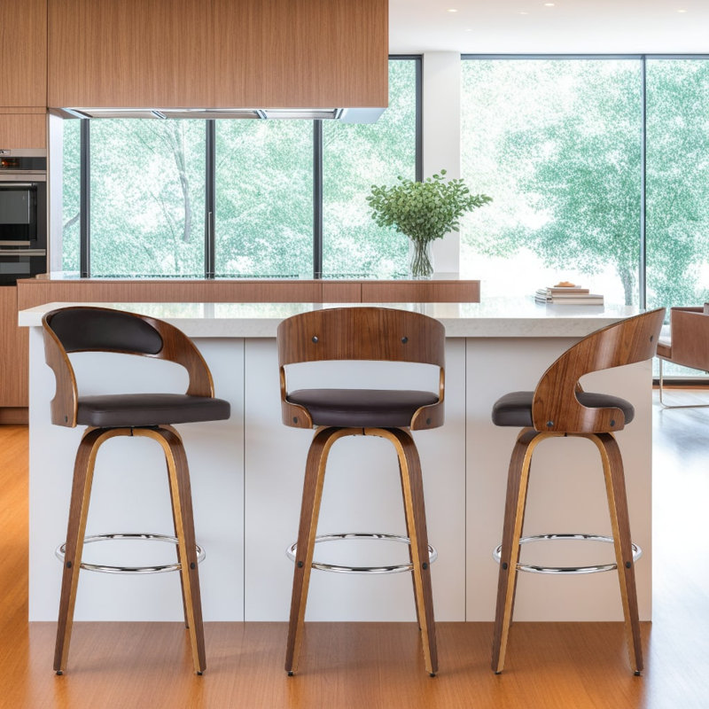 Tseng Swivel Upholstered Counter Stool