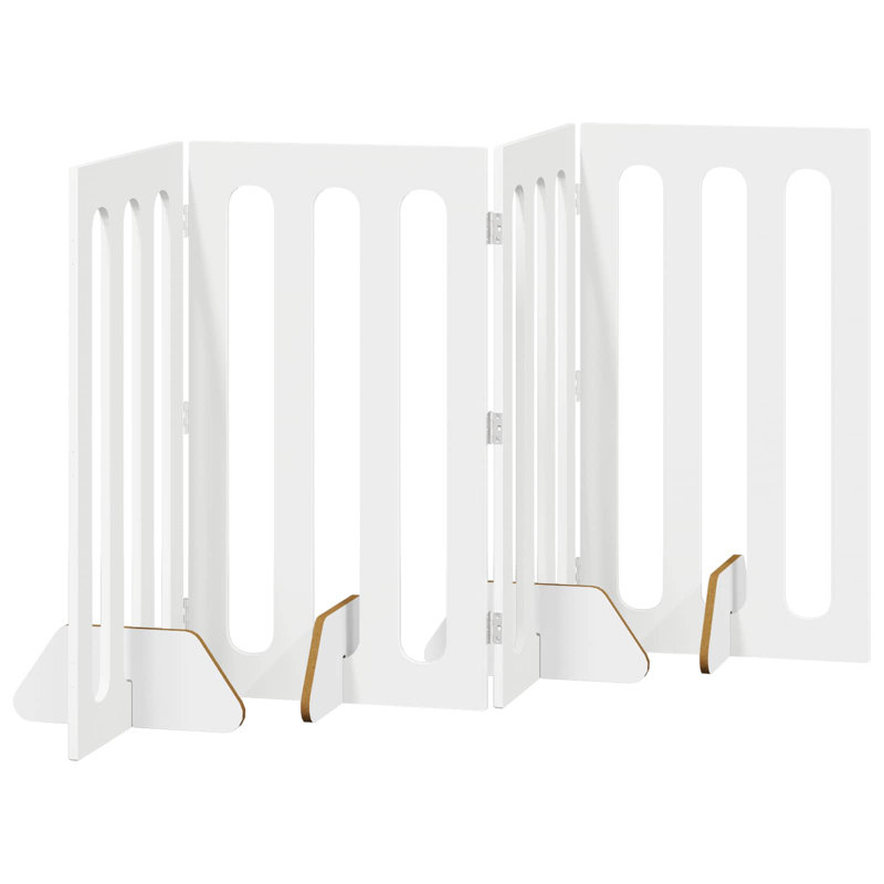  Folding Pet Fence Engineered Wood Living Room Flexible Easy Assembly