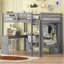 Lit mezzanine avec bureau en L, garde-robe et tablettes de rangement-1730610487-1730610486