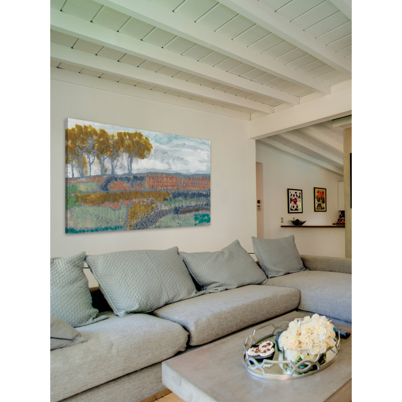Patchwork Landscape I - Wrapped Canvas Painting, 41cm H x 61cm W 