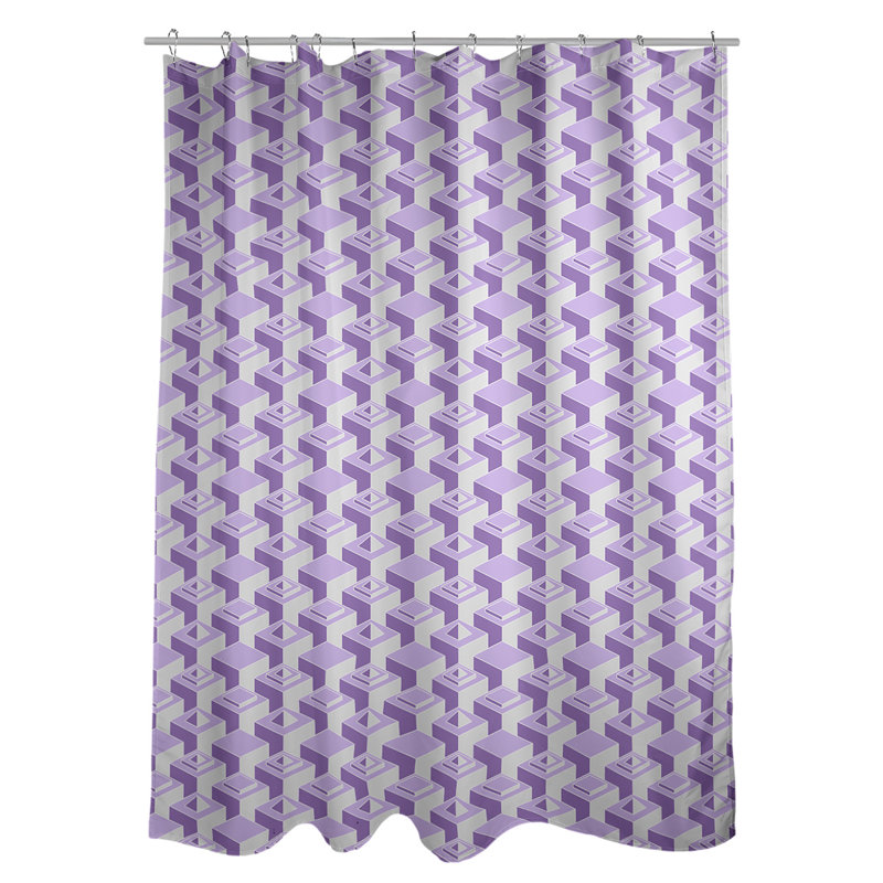 Rideau de douche simple Classic Skyscrapers, Mauve / Blanc