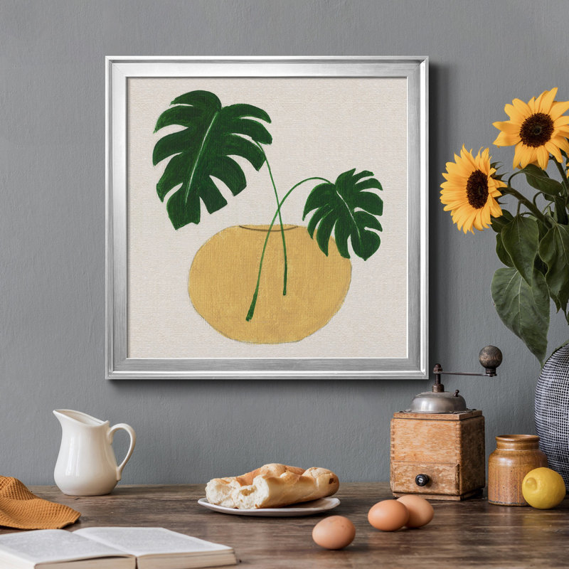 Simple Nature II - Peinture sur toile encadrée, H 26,5 po x l 26,5 po x P 1,5 po, Toile argentée encadrée