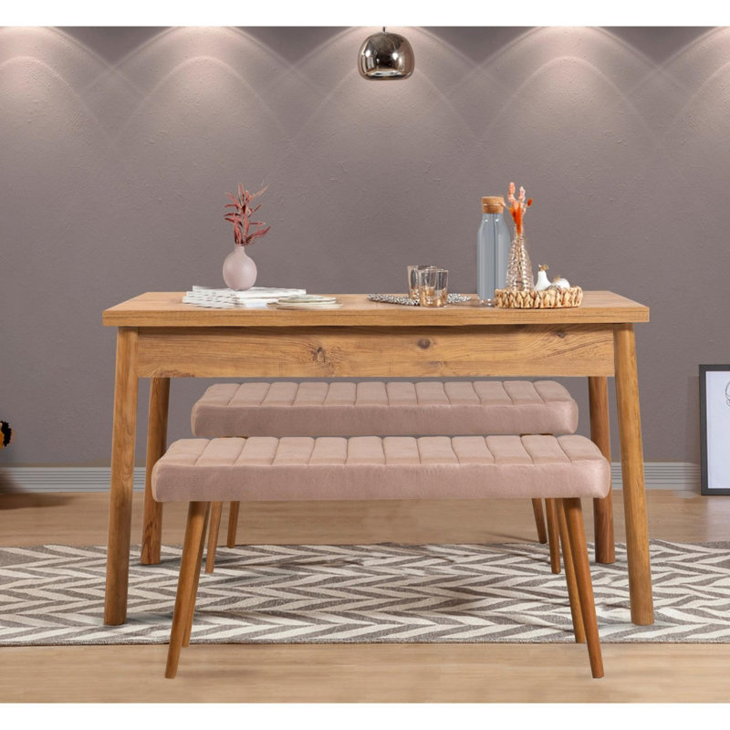 Ferro 3 - Person Dining Set, Stone, Atlantic Pine