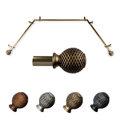 Steel Adjustable Bay Window Single Curtain Rod