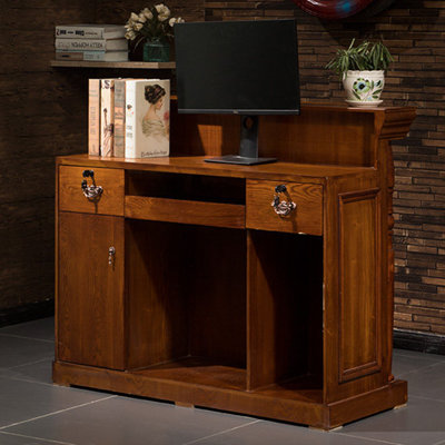 Bureau de réception rectangulaire en bois manufacturé Retro