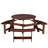 6 Person Picnic Table With Benches - Umbrella Hole, Weather , Brown, For Garden Use Round 3 Built-In Hole Smooth Edge Outdoor Dining-11235397