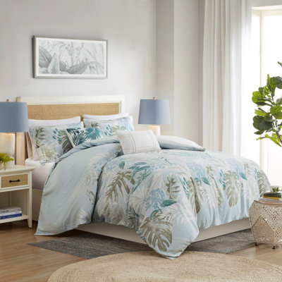 Ensemble de housse de couette en coton 5 pièces Gracie Mills Bhaga Coastal Haven