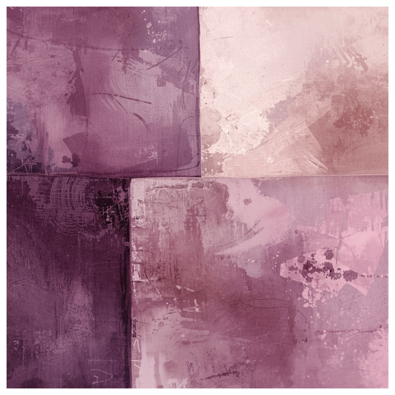 Coussins décoratifs à texture abstraite mauve à double face, 14 X 14 pouces