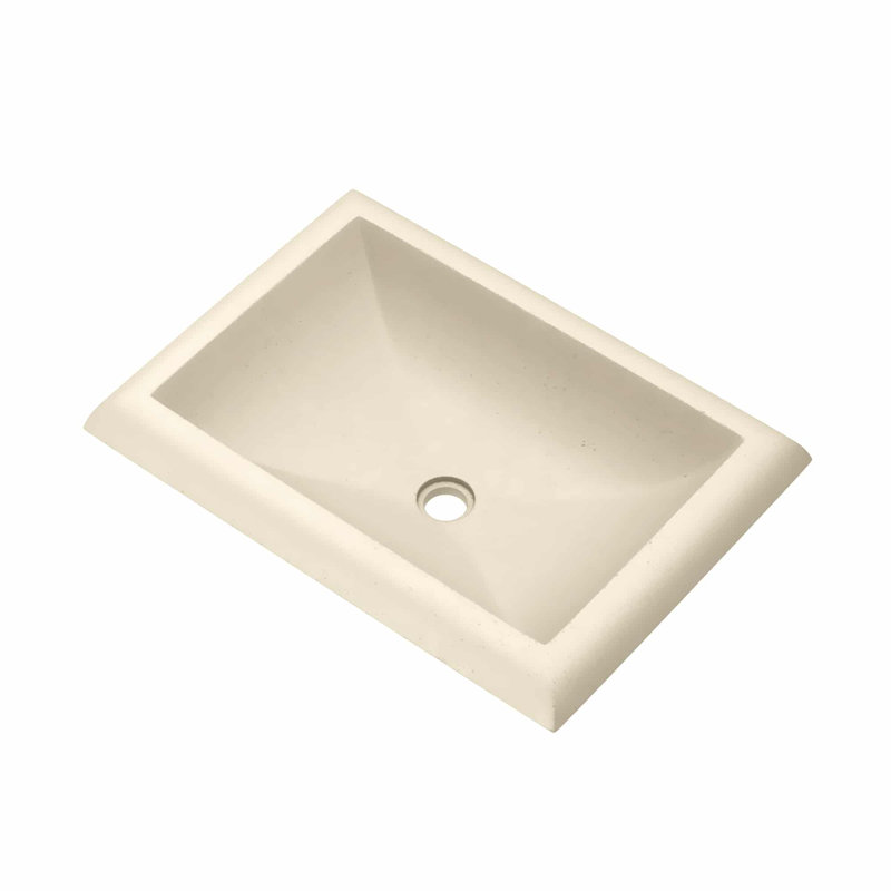 Lavabo de salle de bain rectangulaire encastré à la main NativeStone, Sable