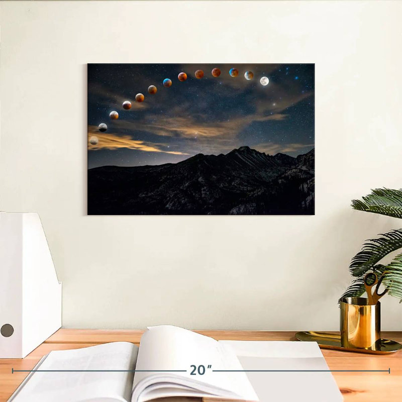 Phases lunaires d'Oberle sur Longs Peak, H 8 po x l 12 po