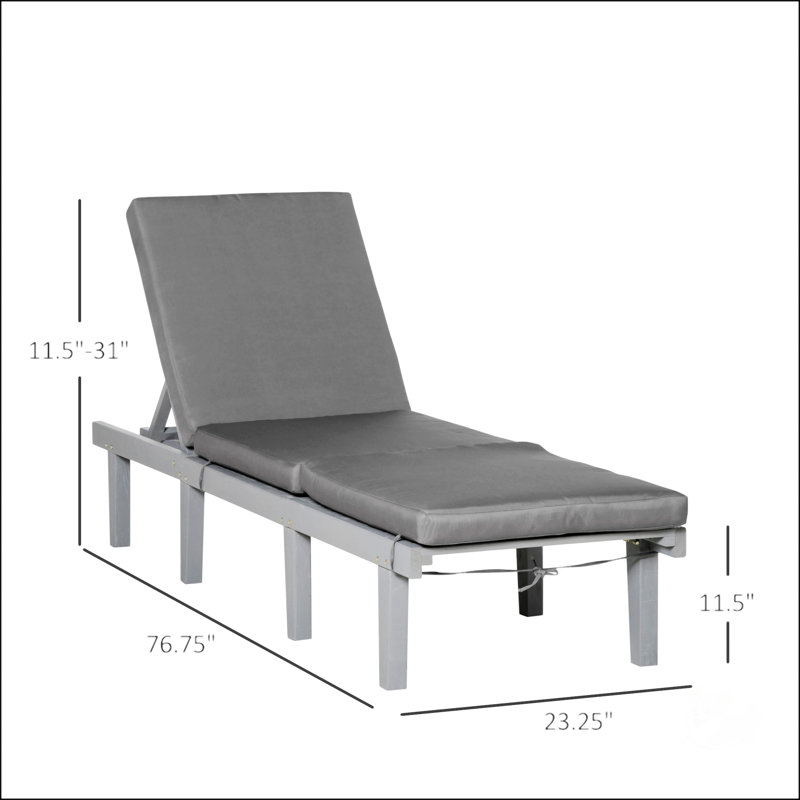 Chaise longue pour l'extérieur, Gris