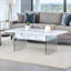 Table basse à plateau relevable multifonctionnel - motif marbre blanc