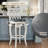 Swivel Upholstered Stool with Solid Wood Frame-1890804276-1890804275