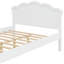 Lit plateforme double en bois avec tête de lit double, blanc