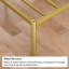 Structure de lit en métal et acier avec tête de lit tapissier dans la chambre à coucher grand lit - Beige doré taille grand or / beige