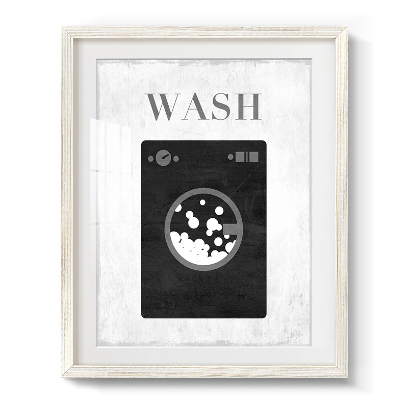 Wash -Framed Print, 28.5" H x 20.5" W, White