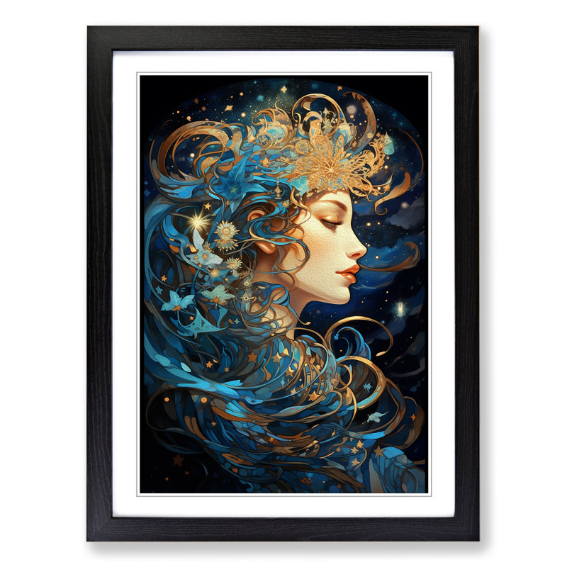 Single Picture Frame Print on Wood, 34cm H x 25cm W, Black Framed