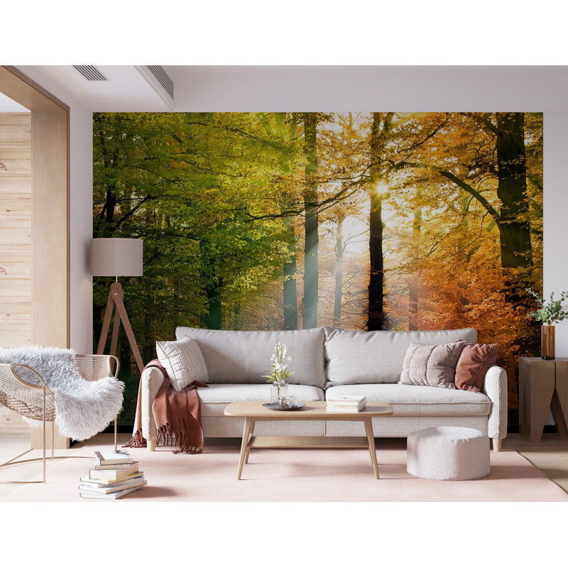 Murale couleurs forêt Evetts, L 55 po x l 77 po