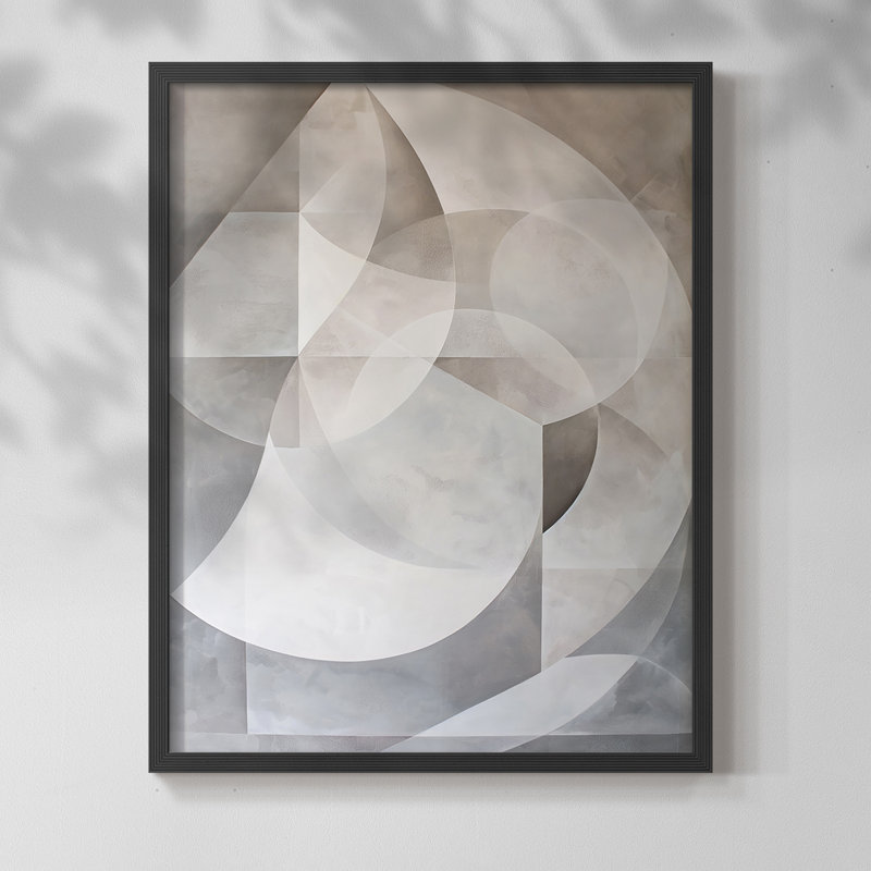 ABSTRACT Series XXXIX - reproduction encadrée de qualité supérieure - prête à être accrochée - aucun clou requis, Noir