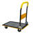 Heavy Duty Flatbed Cart with 330lbs Capacity - Foldable Platform Hand Truck with 360° Swivel Silent Wheels for Warehouse, Moving, and Storage - Yellow Steel Construction-2091468169-2091468170