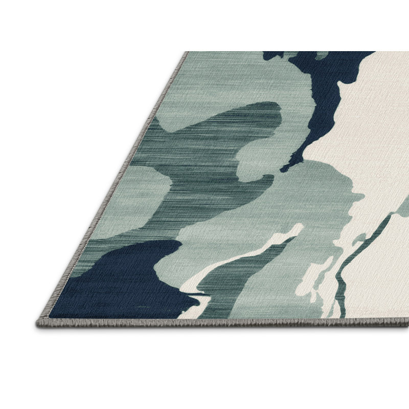 Tapis gris aquarelle lavable à la machine