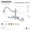 Robinet de baignoire romaine à 3 poignées et 3 poignées Kingston Kingston-33092083