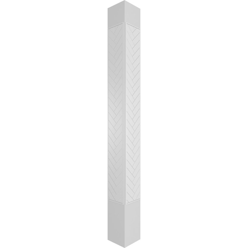 Craftsman Classic Herringbone Modern Square Non-Tapered with Standard Capital & Standard Base Fretwork Column