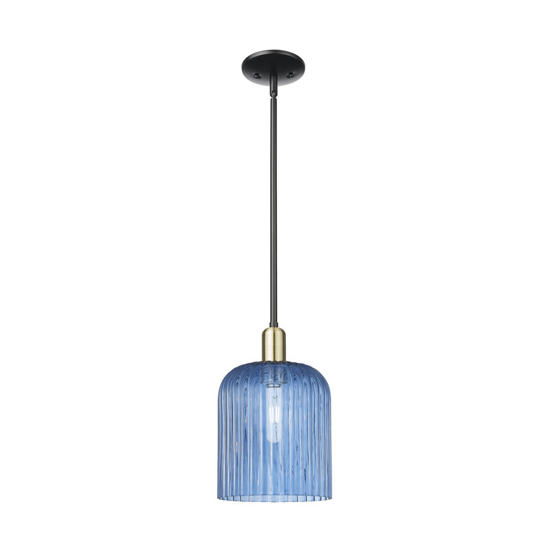 Downtown Urban - Voile de mariée - Mini-luminaire suspendu 1 tige, H 13,25 po x l 8 po x P 8 po, Bleu