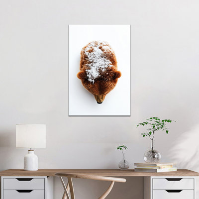 Bear Canvas Wall Art Canvas Prints Snow Bear Picture Wildlife Wall Art Animal Painting Poster Grizzly Bear Wall Decor for Living Room Bedroom Office Ready to Hang Artwork Framed, 12×16 Inches